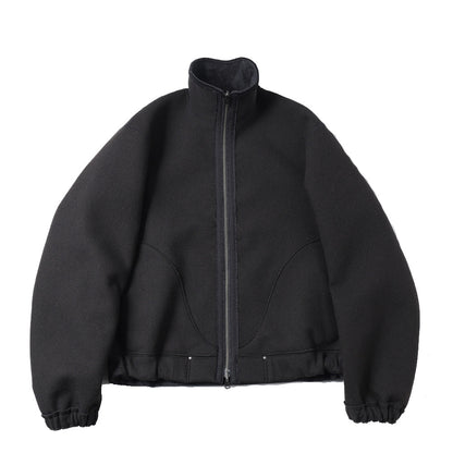 REVERSIBLE STAND NECK BLOUSON - Double Face Fab. Wool &amp; Crush Velour -