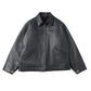 Calfskin short zip jacket