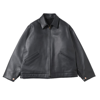 カーフスキン ジップショートジャケット