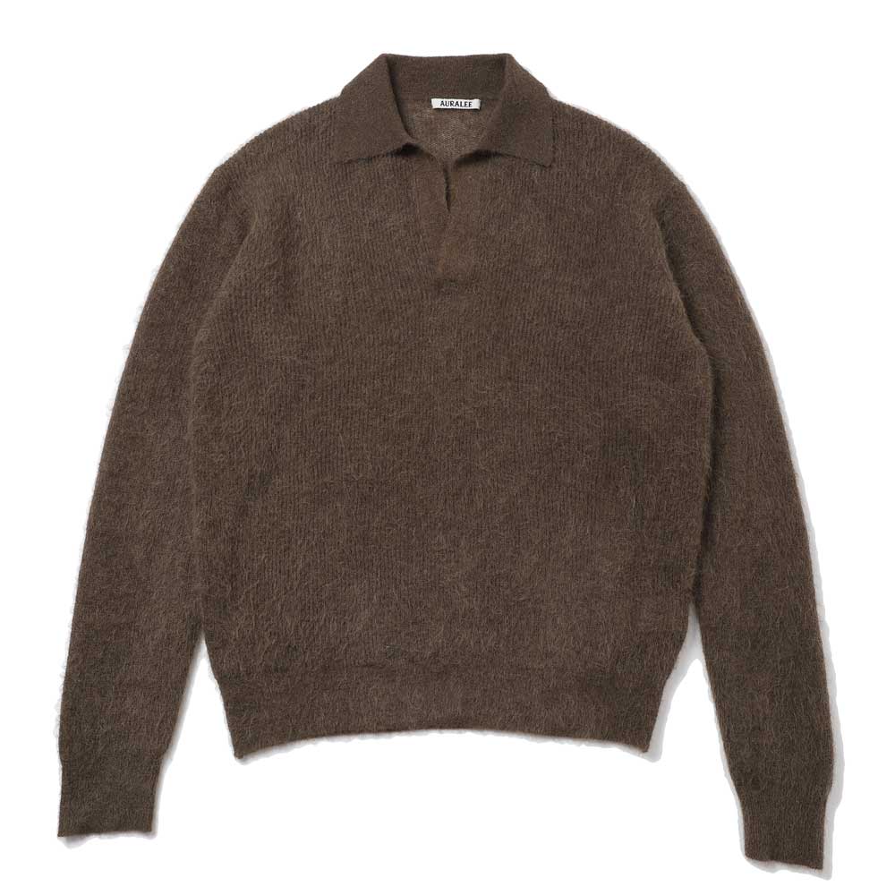 BABY SURI ALPACA SHEER KNIT SKIPPER POLO