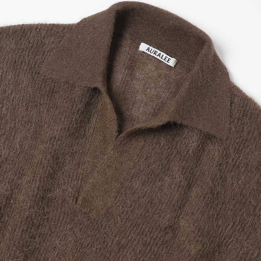 BABY SURI ALPACA SHEER KNIT SKIPPER POLO