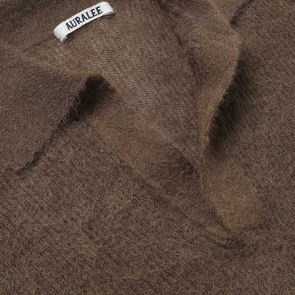 BABY SURI ALPACA SHEER KNIT SKIPPER POLO
