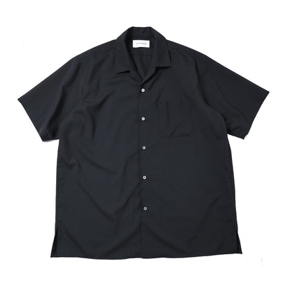 ITALIAN OPEN COLLAR S/S SHIRT ORGANIC WOOL 2/80 TROPICAL