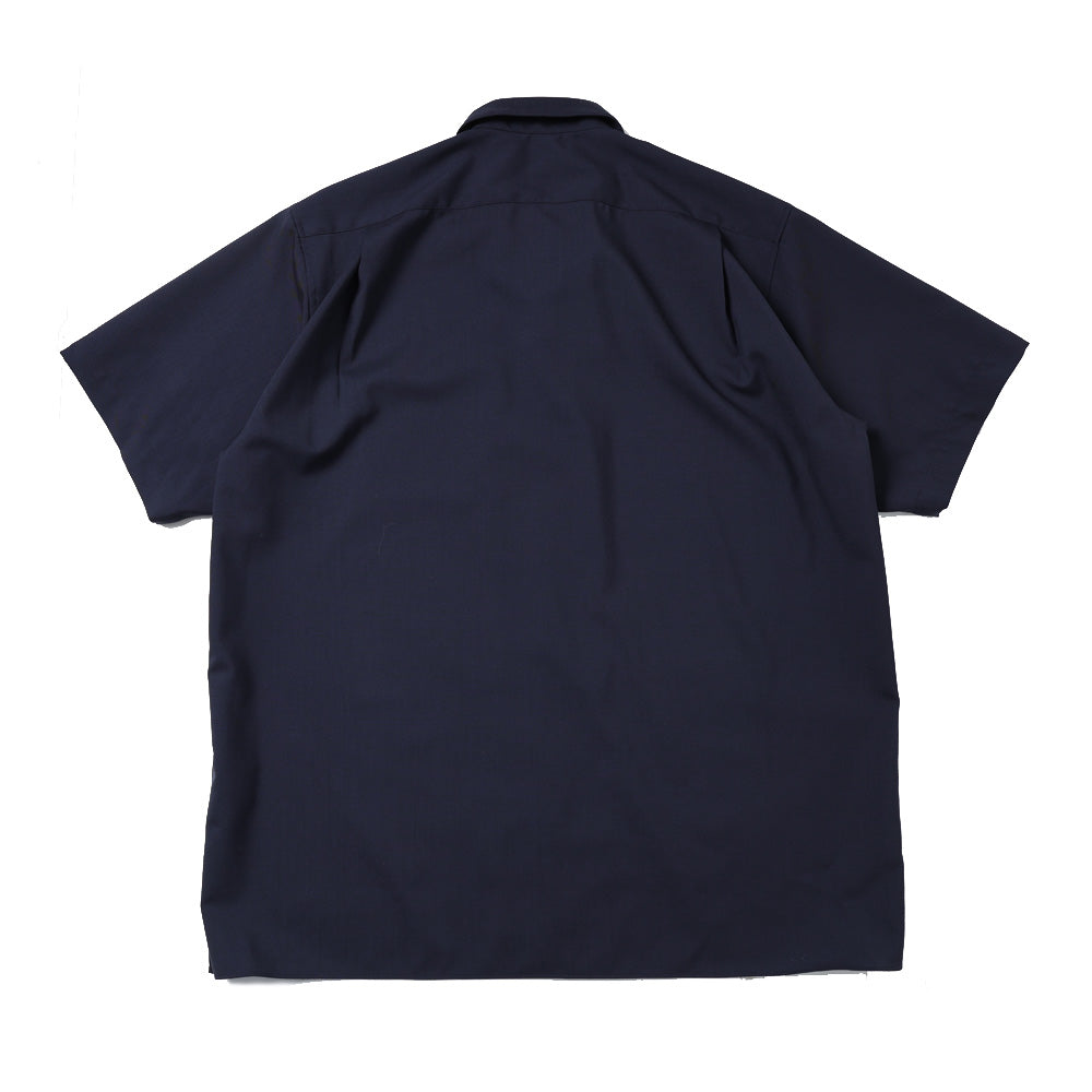 ITALIAN OPEN COLLAR S/S SHIRT ORGANIC WOOL 2/80 TROPICAL