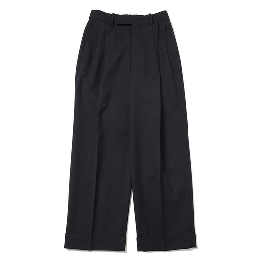 DOUBLE PLEATED SEMI EASY TROUSERS ORGANIC WOOL SURVIVAL CLOTH