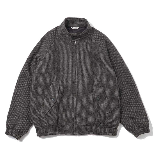ALPACA WOOL SILK TWEED ZIP BLOUSON