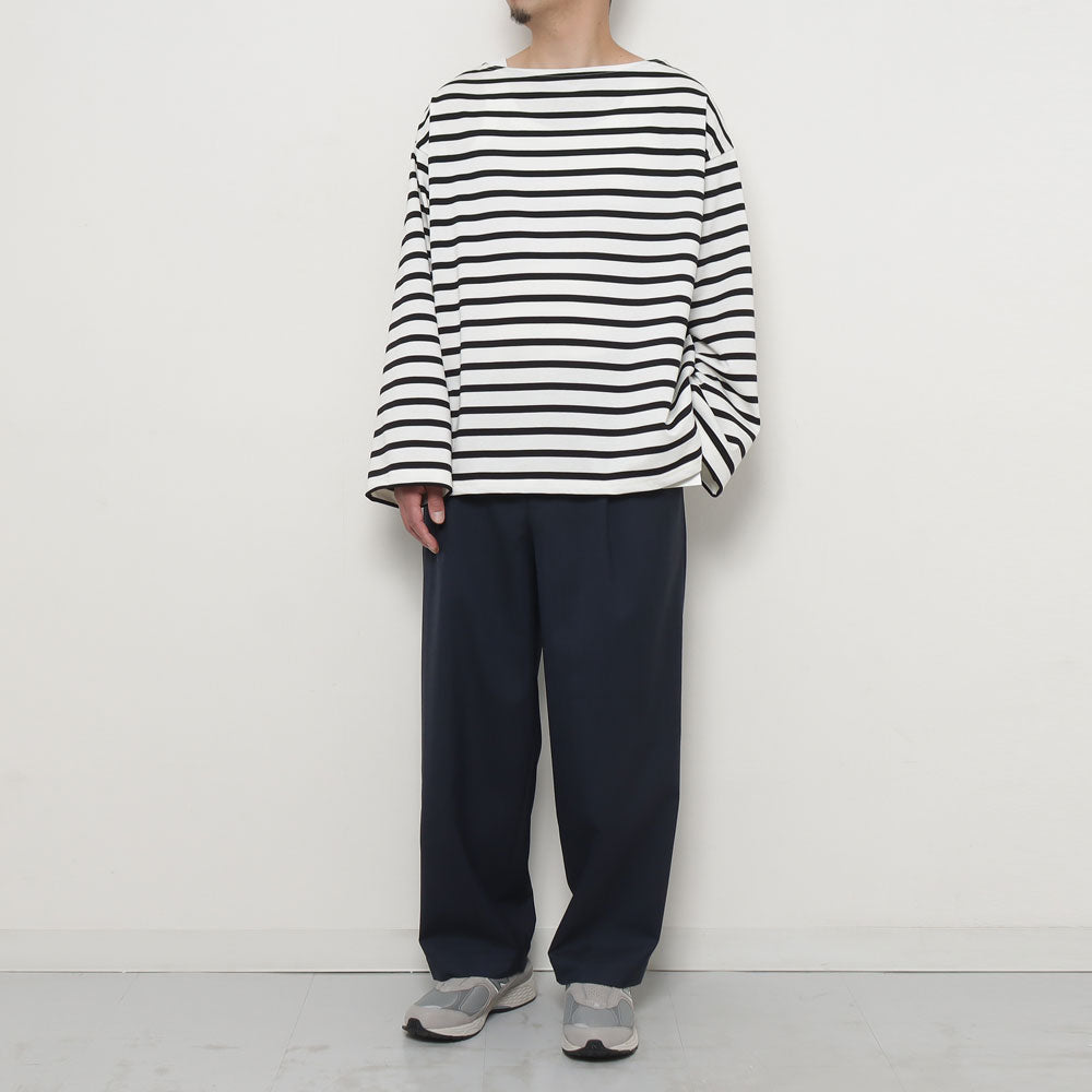 OFFICER PANTS 2TUCK WIDE WOOL TROPICAL MELANGE