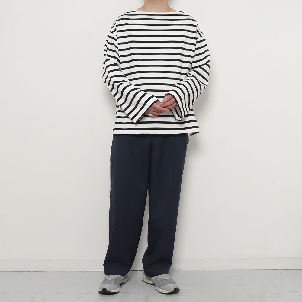 OFFICER PANTS 2TUCK WIDE WOOL TROPICAL MELANGE