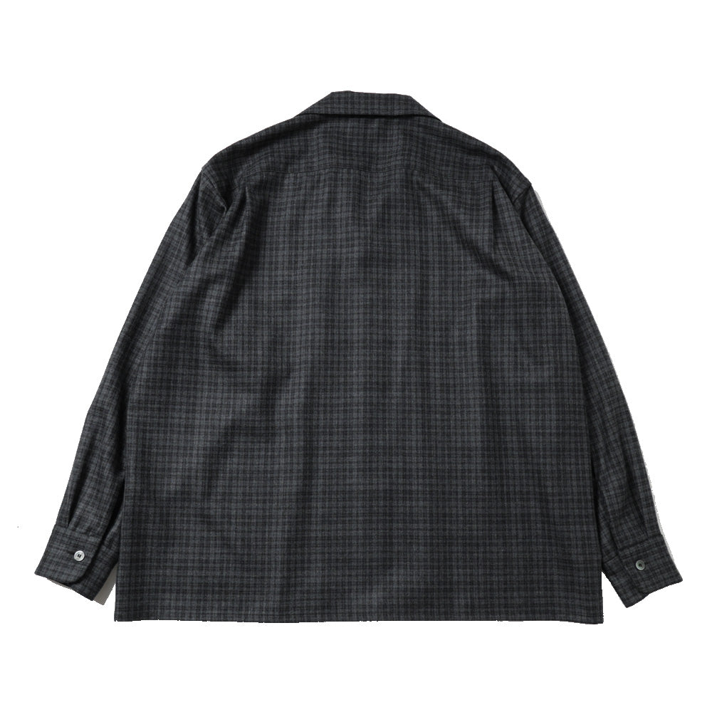 Wool Plaid Open Collar Shirt Presale 8/7