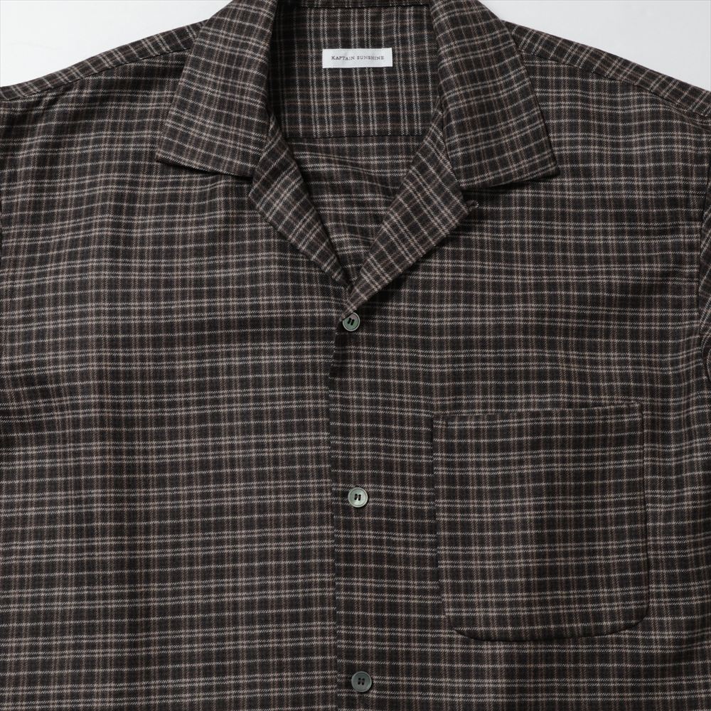 Wool Plaid Open Collar Shirt Presale 8/7