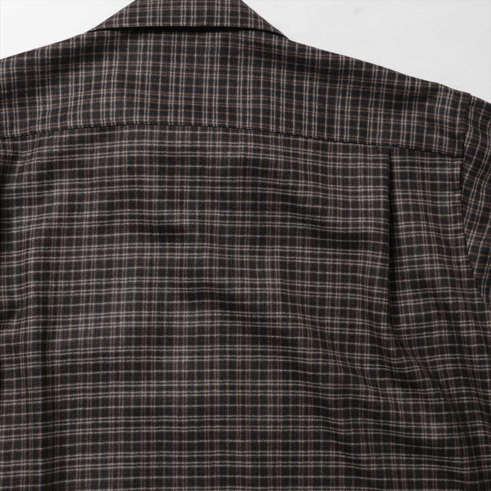 Wool Plaid Open Collar Shirt Presale 8/7