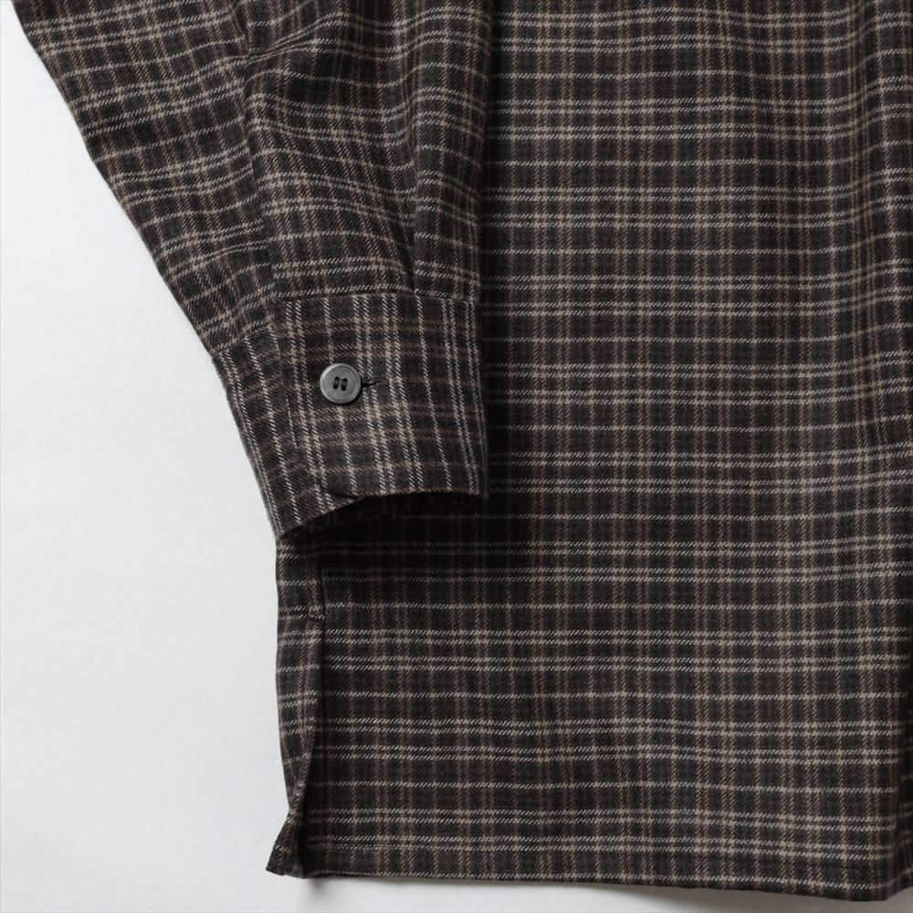 Wool Plaid Open Collar Shirt Presale 8/7