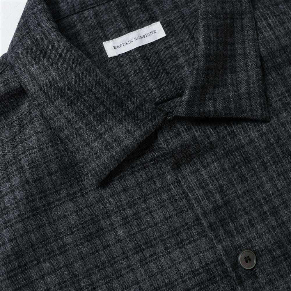Wool Plaid Open Collar Shirt Presale 8/7