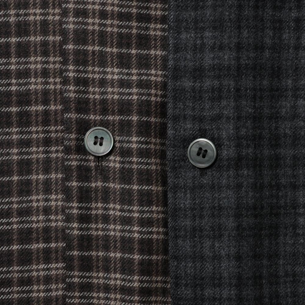 Wool Plaid Open Collar Shirt Presale 8/7