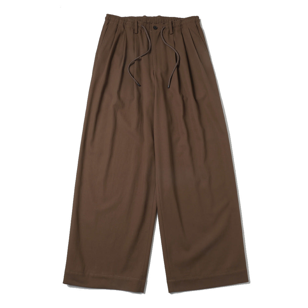 TRIPLE PLEATED EASY TROUSERS ORGANIC COTTON VOILE YARN TWILL