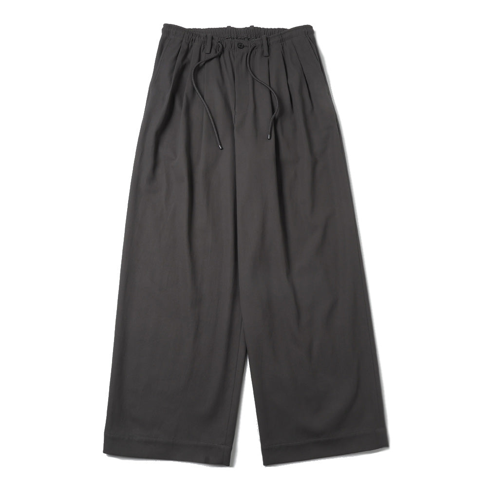 TRIPLE PLEATED EASY TROUSERS ORGANIC COTTON VOILE YARN TWILL