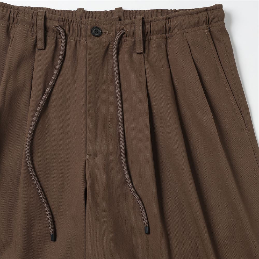 TRIPLE PLEATED EASY TROUSERS ORGANIC COTTON VOILE YARN TWILL