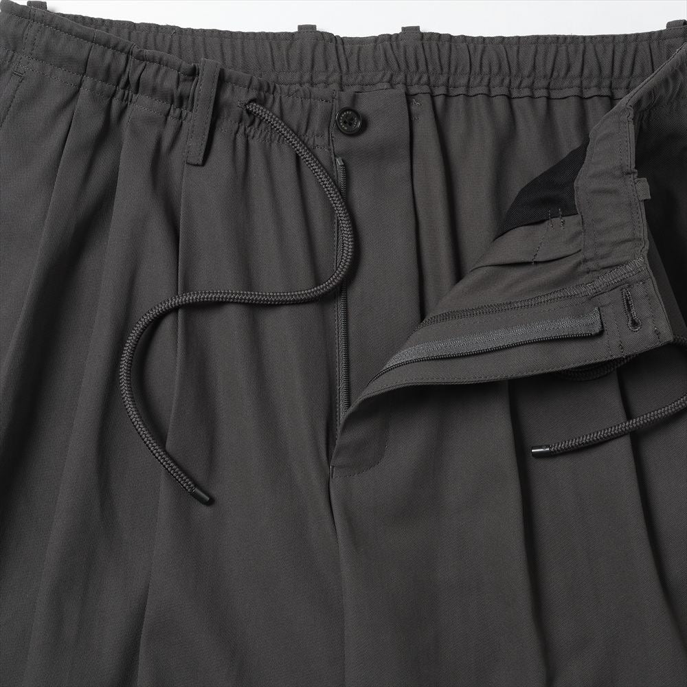 TRIPLE PLEATED EASY TROUSERS ORGANIC COTTON VOILE YARN TWILL