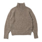 LOW-GAUGE HOMESPUN TWEED KNIT ZIP TURTLE