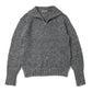 LOW-GAUGE HOMESPUN TWEED KNIT ZIP TURTLE