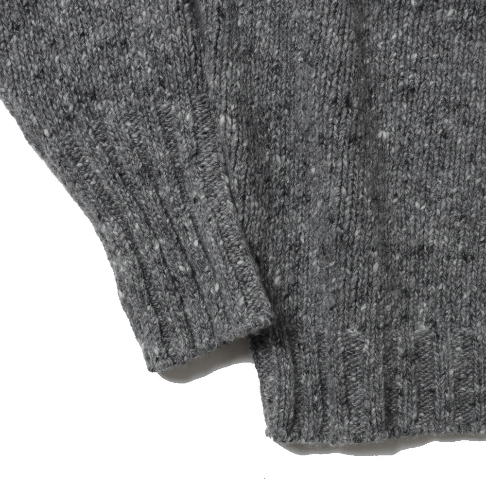 LOW-GAUGE HOMESPUN TWEED KNIT ZIP TURTLE
