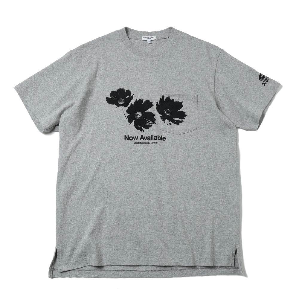 Printed Cross Crew Neck T-shirt - Flower