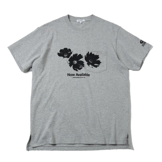 Printed Cross Crew Neck T-shirt - Flower