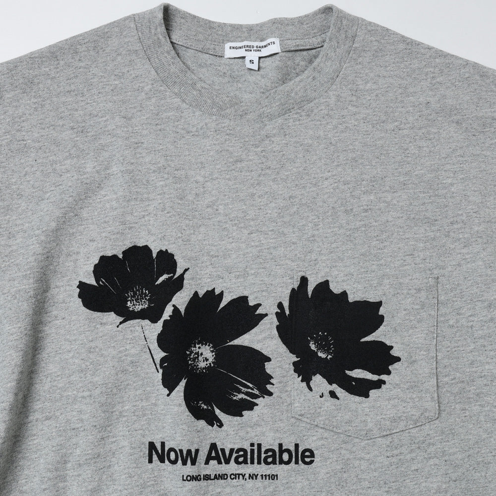Printed Cross Crew Neck T-shirt - Flower