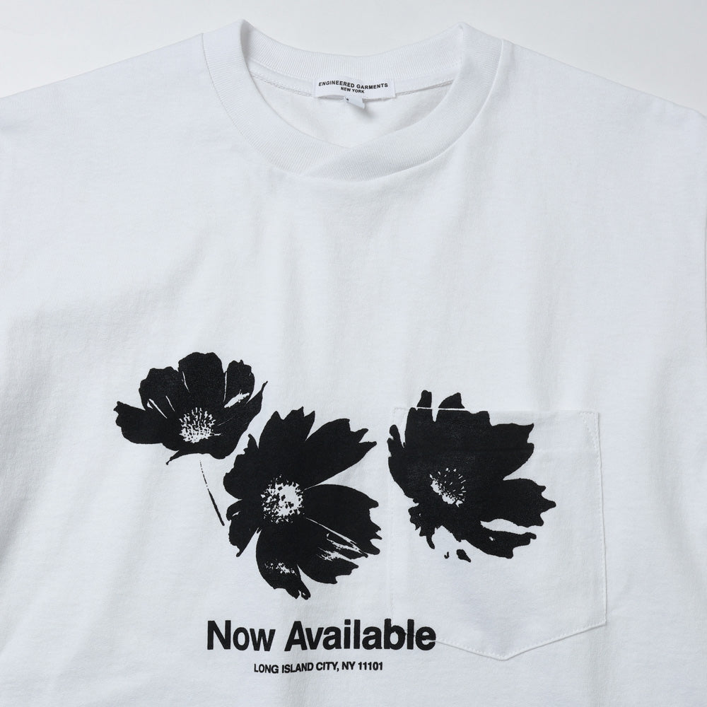 Printed Cross Crew Neck T-shirt - Flower