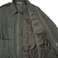 BRUSHED SILK LINEN SATIN PADDED MILITARY BLOUSON