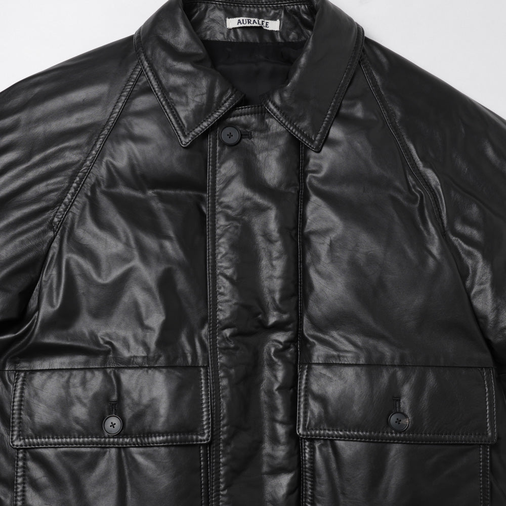 FINE CALF LEATHER DOWN BLOUSON