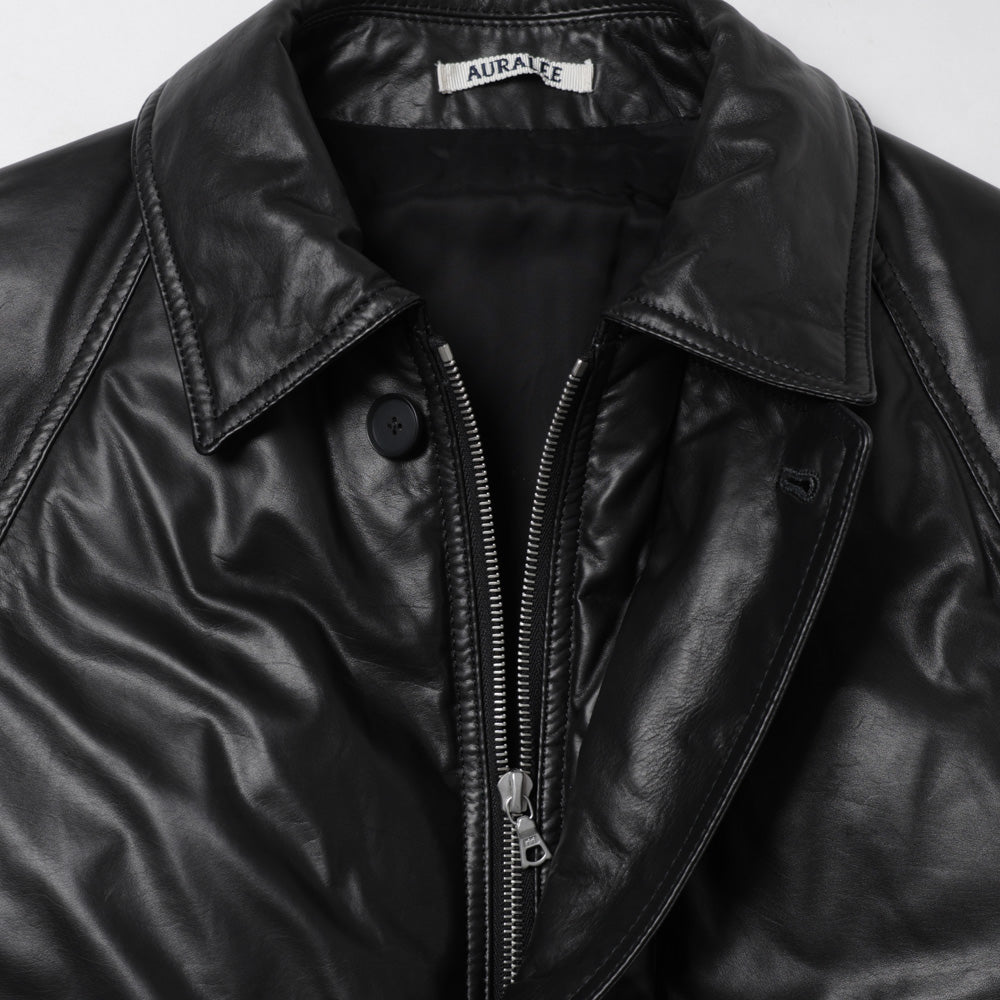 FINE CALF LEATHER DOWN BLOUSON
