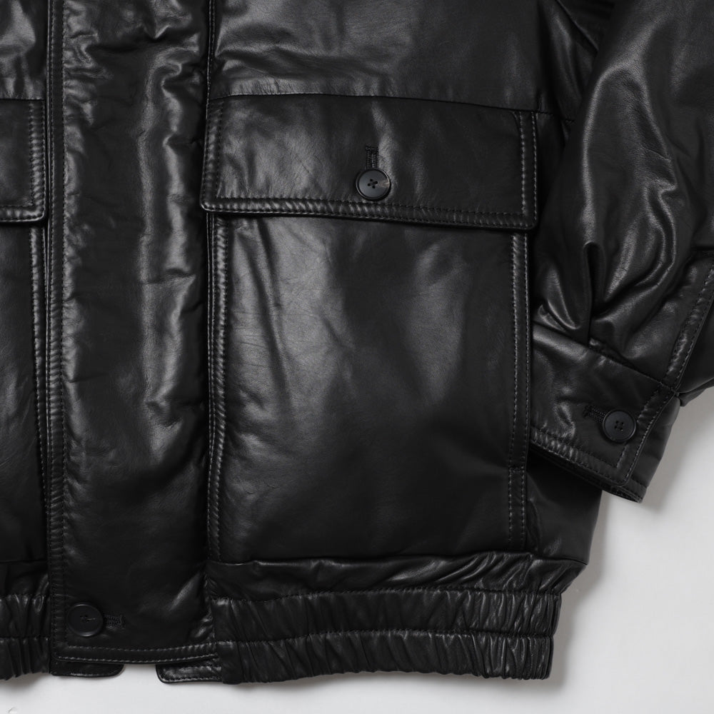 FINE CALF LEATHER DOWN BLOUSON