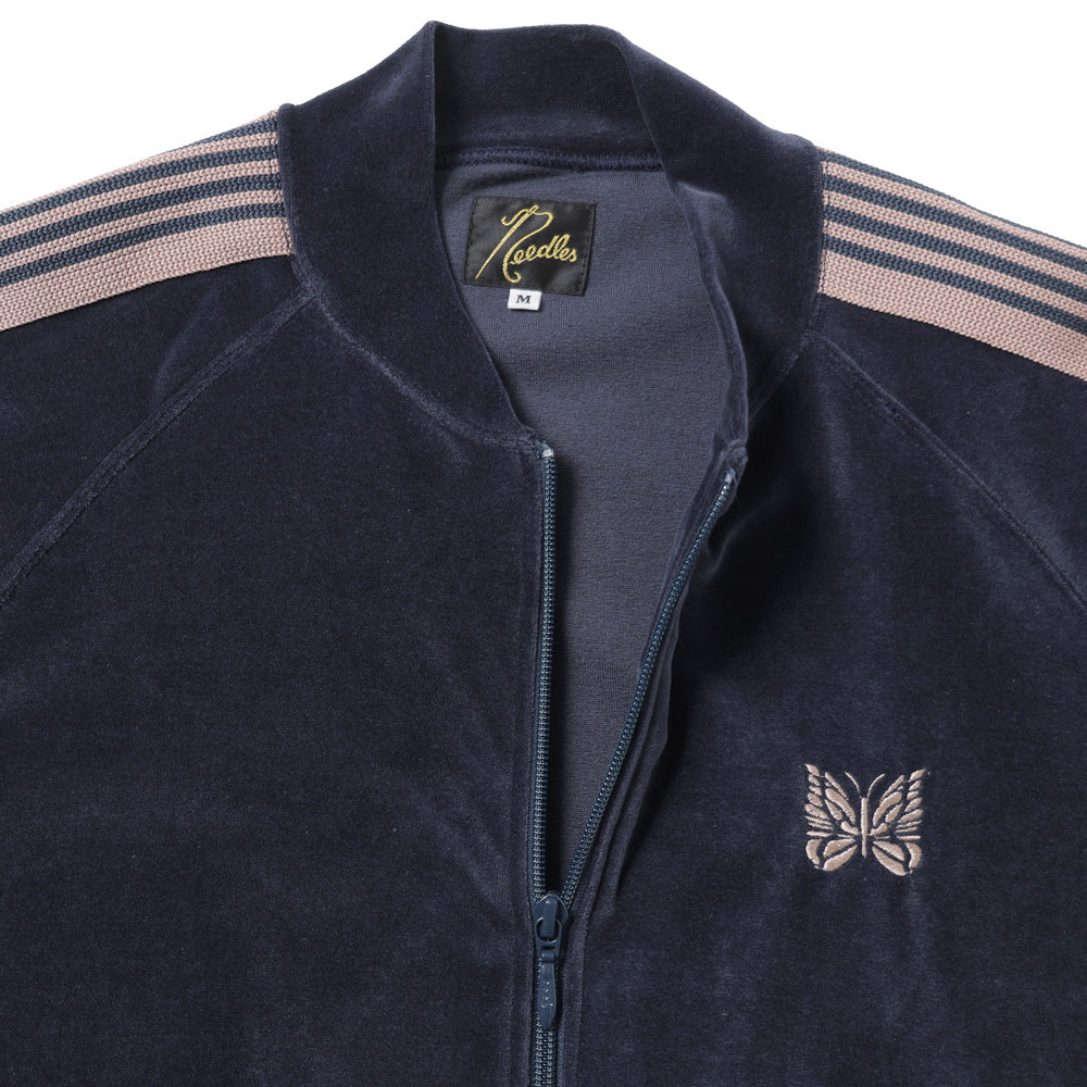 NEEDLES Rib Collar Track Jacket - C/PE Velour (SX413) | NEEDLES
