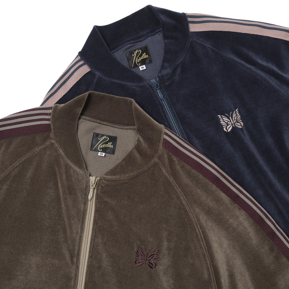 NEEDLES Rib Collar Track Jacket - C/PE Velour (SX413) | NEEDLES