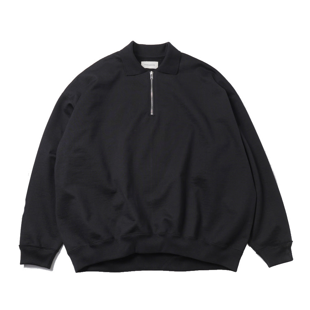 HALF ZIP POLO HUGE SWEAT ORGANIC COTTON HEAVY FLEECE