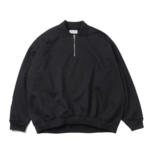 HALF ZIP POLO HUGE SWEAT ORGANIC COTTON HEAVY FLEECE
