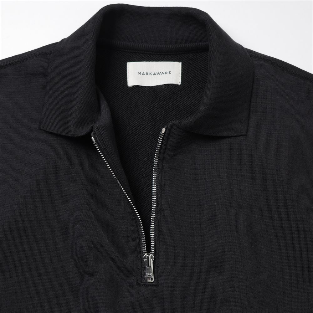 HALF ZIP POLO HUGE SWEAT ORGANIC COTTON HEAVY FLEECE