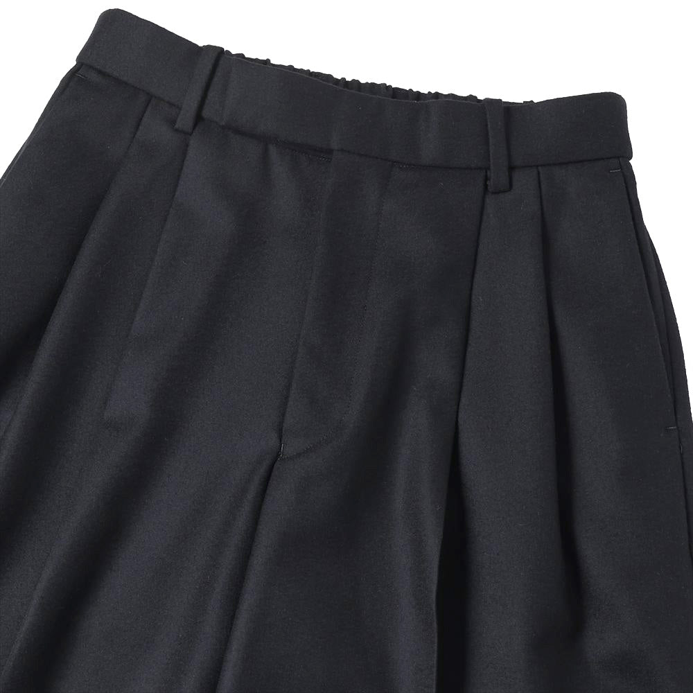 DOUBLE PLEATED WIDE TROUSERS ORGANIC WOOL FLANNEL