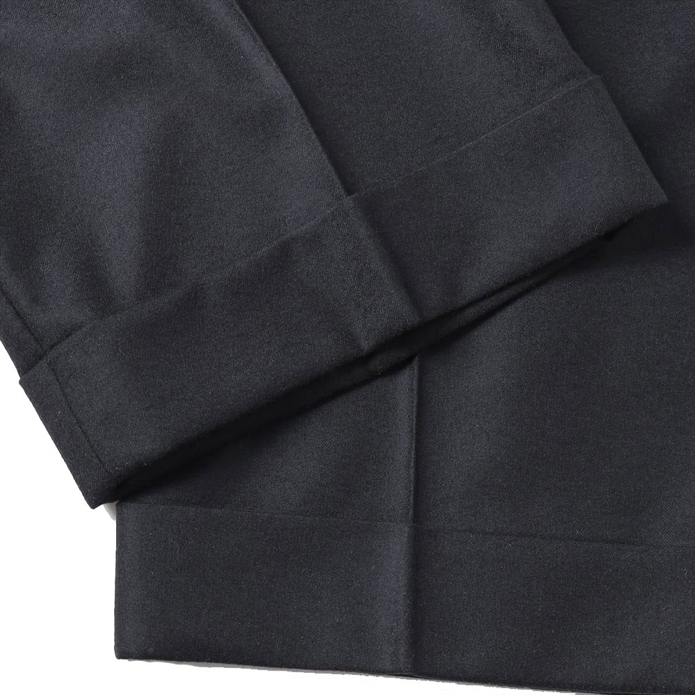 DOUBLE PLEATED WIDE TROUSERS ORGANIC WOOL FLANNEL