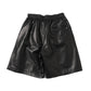 Lamb Leather Track Wide Shorts
