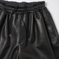 Lamb Leather Track Wide Shorts