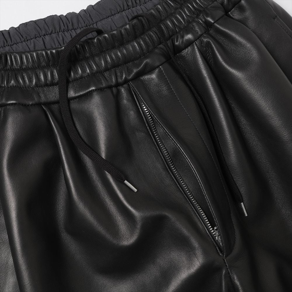 Lamb Leather Track Wide Shorts