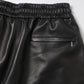 Lamb Leather Track Wide Shorts