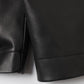 Lamb Leather Track Wide Shorts