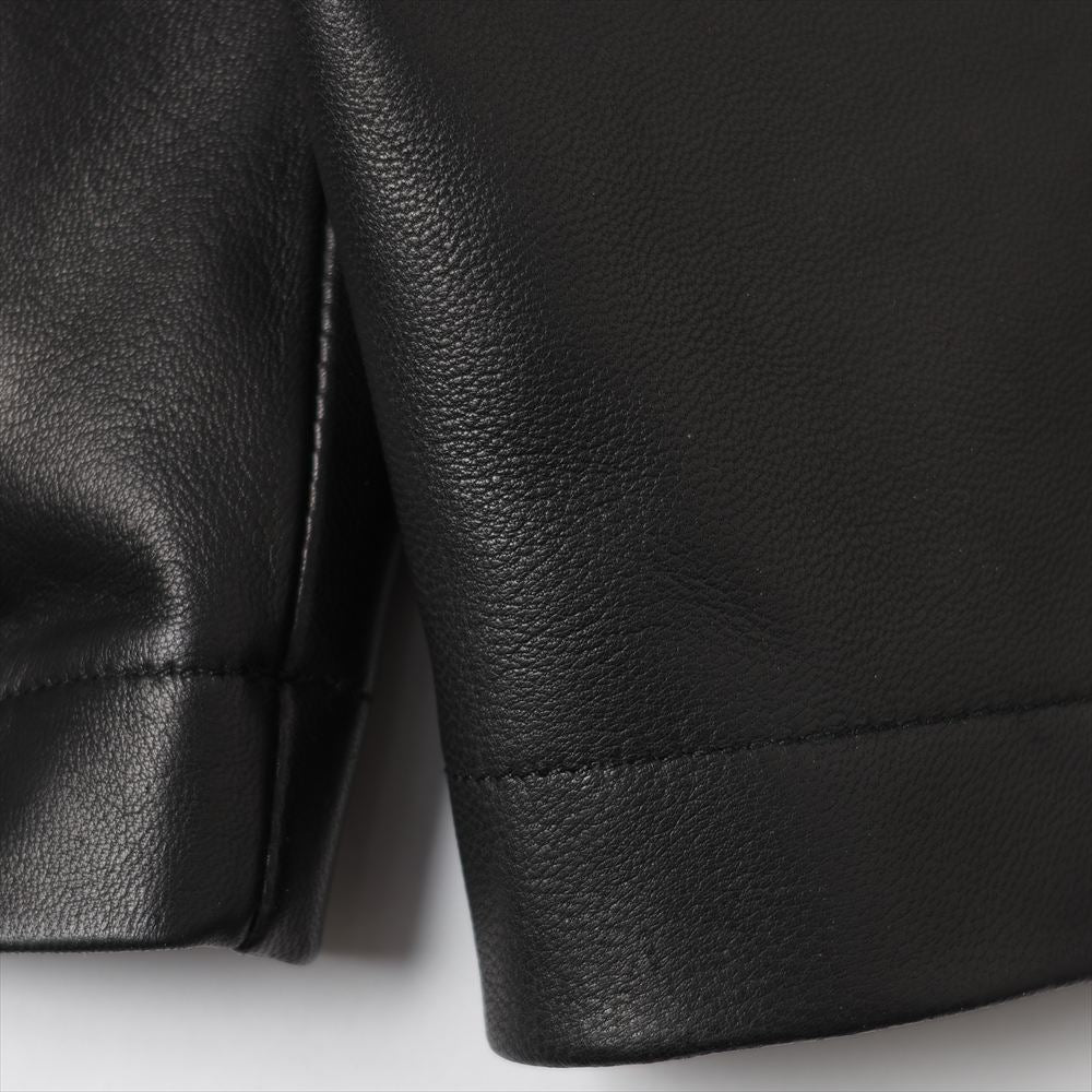 Lamb Leather Track Wide Shorts