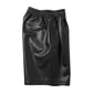 Lamb Leather Track Wide Shorts