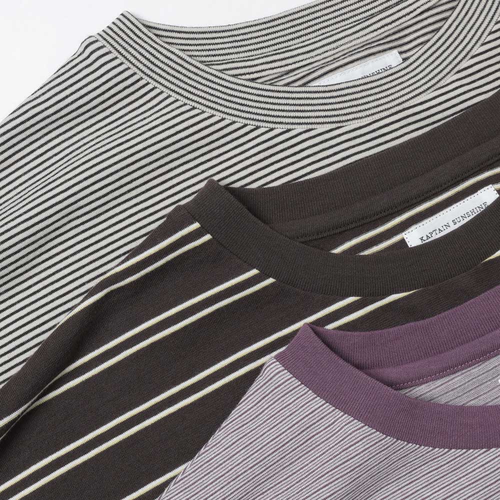 Hard Twisted Stripe Jersey Half-sleeve Tee