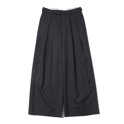 TWO TUCK BAGGY TROUSERS WOOL TROPICAL WASHER