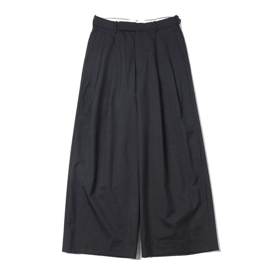 TWO TUCK BAGGY TROUSERS WOOL TROPICAL WASHER